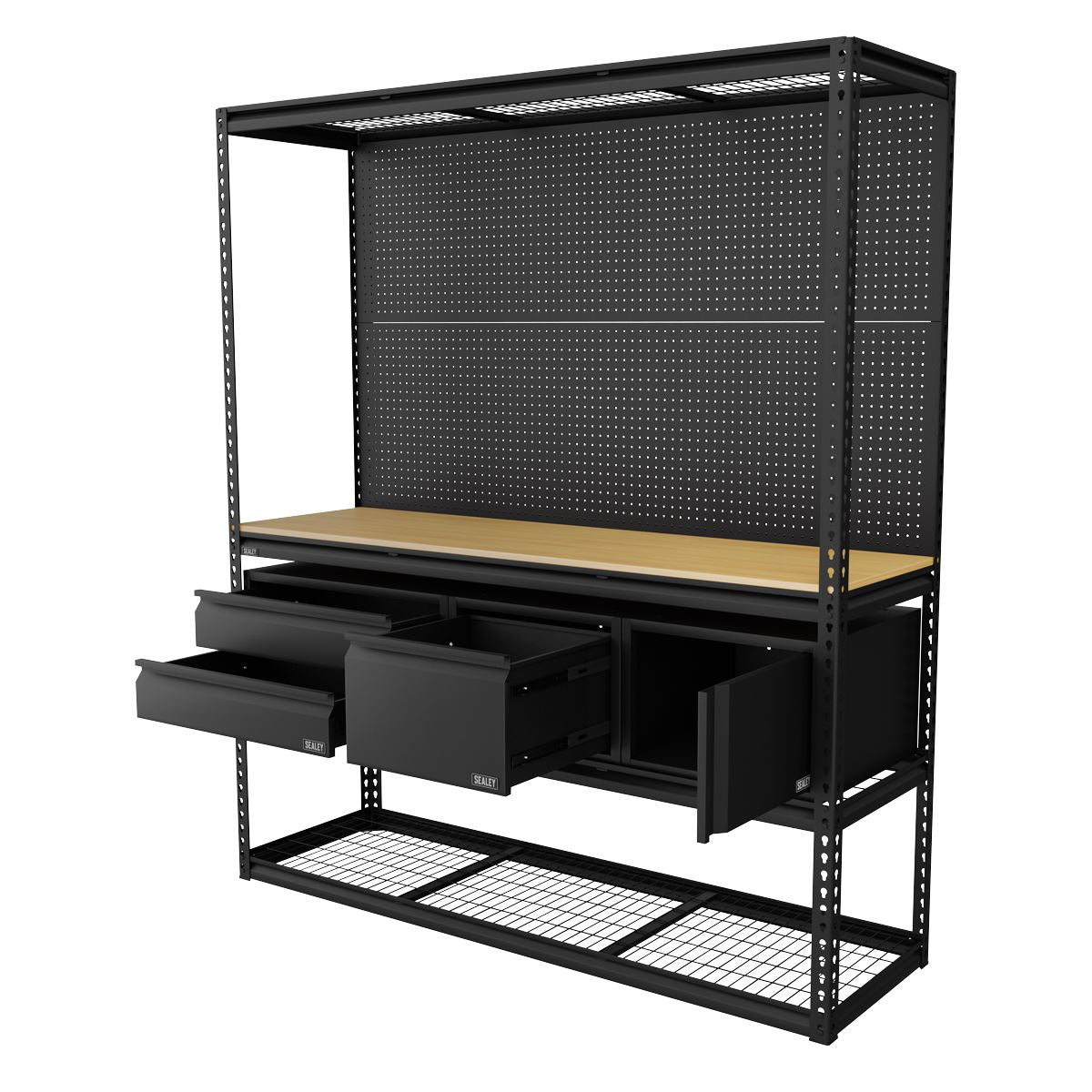 Sealey Heavy Duty Modular Workbench Racking Kit inc 3 Storage Units APMWBCOMBO1