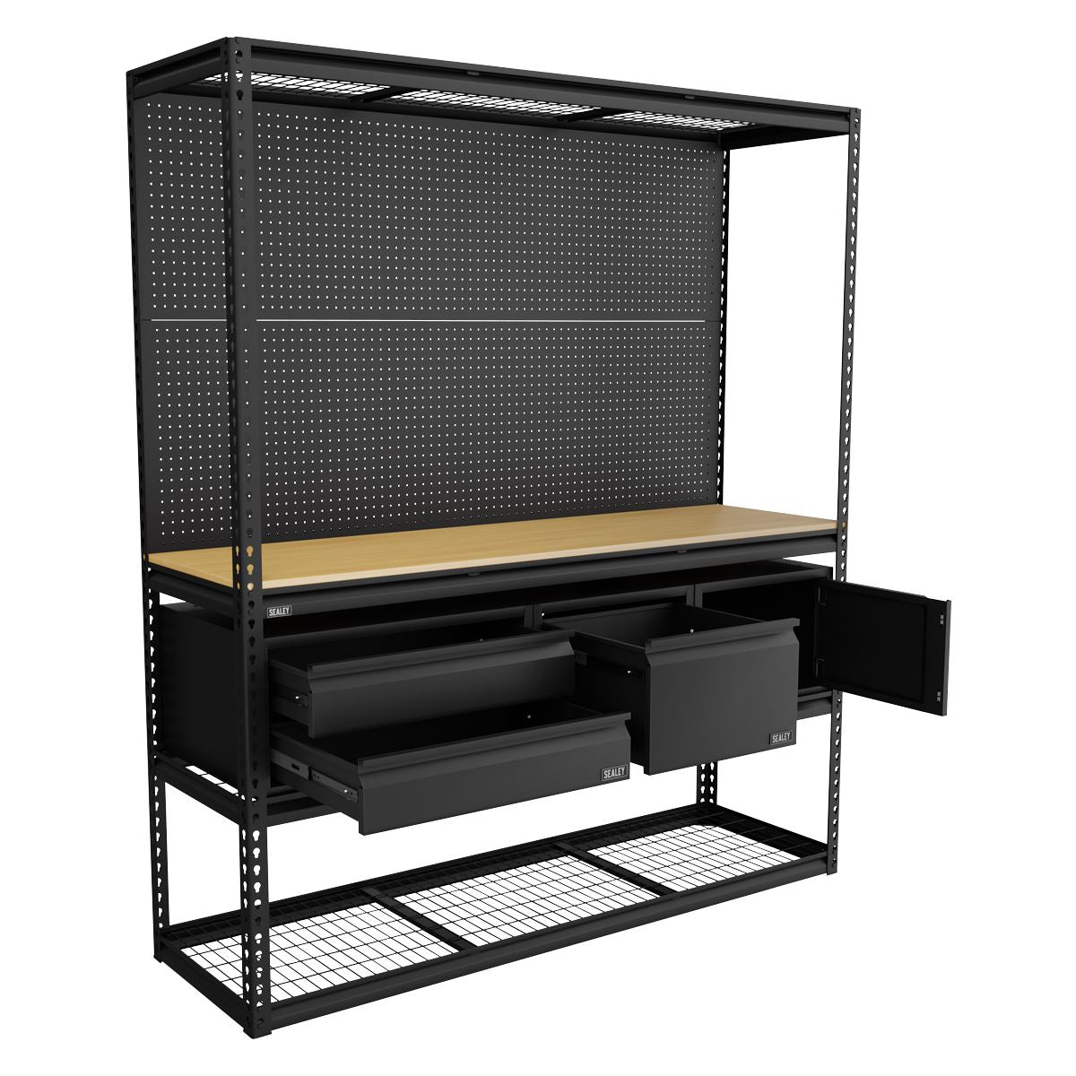 Sealey Heavy Duty Modular Workbench Racking Kit inc 3 Storage Units APMWBCOMBO1