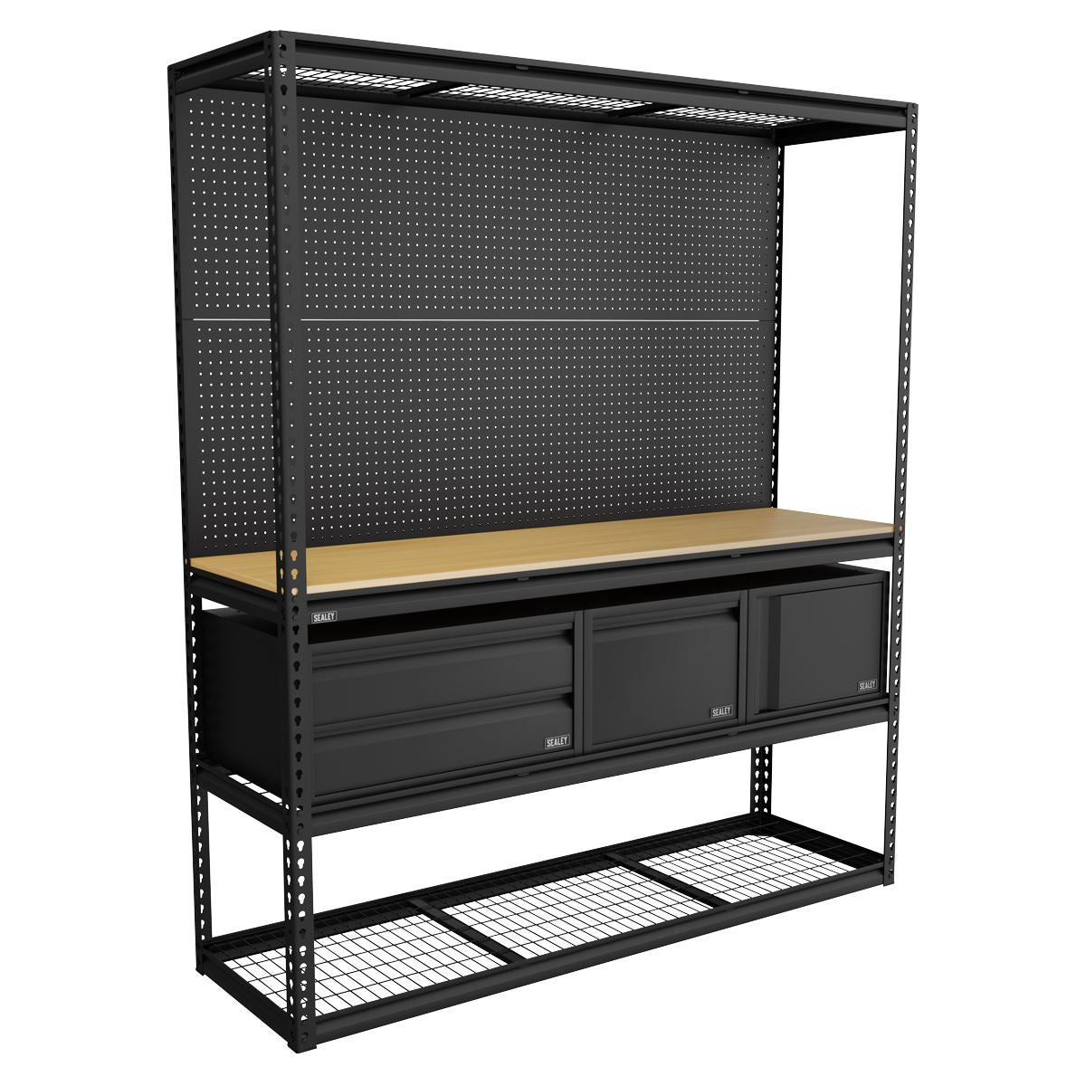 Sealey Heavy Duty Modular Workbench Racking Kit inc 3 Storage Units APMWBCOMBO1