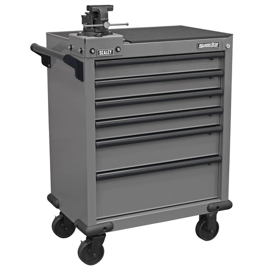 Sealey Superline PRO&reg; Rollcab 6 Drawer with SG Swivel Base 100mm Vice APMWS2COMBO