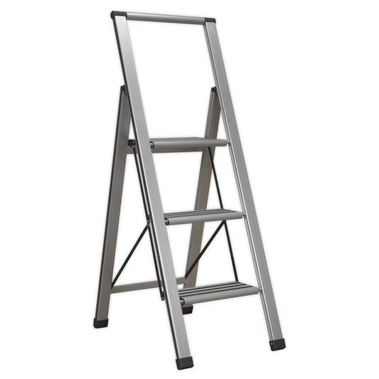 Sealey Aluminium Professional Folding Step Ladder 3-Step 150kg Capacity APSL3
