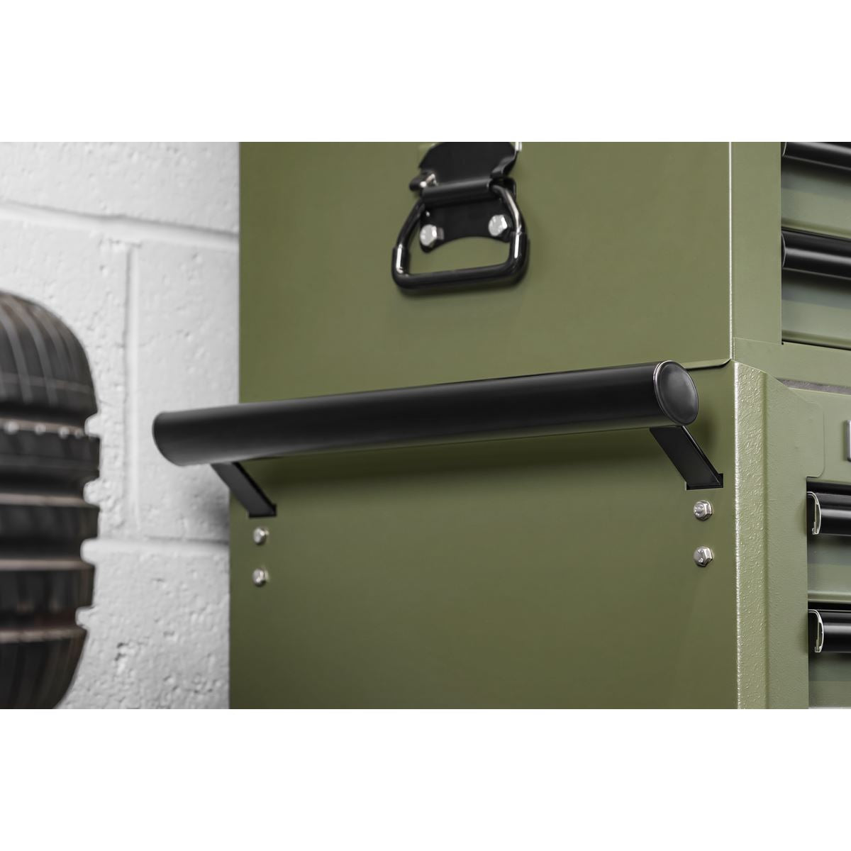 Sealey Superline PRO&reg; Topchest, Mid-Box Tool Chest & Rollcab Combination 14 Drawer - Khaki APSTACKTK