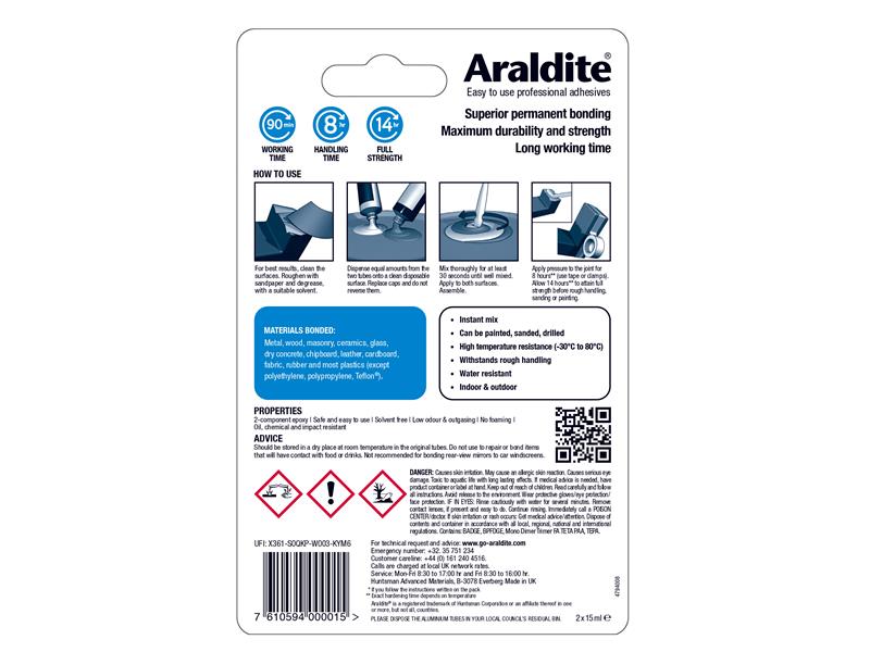 Araldite® Standard Epoxy 2 x 15ml Tubes ARA400001