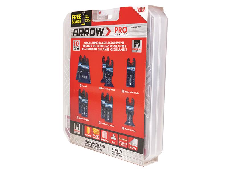 Arrow Oscillating Multi-Tool Blade Assortment Set 10 Piece ARROSCMULT10