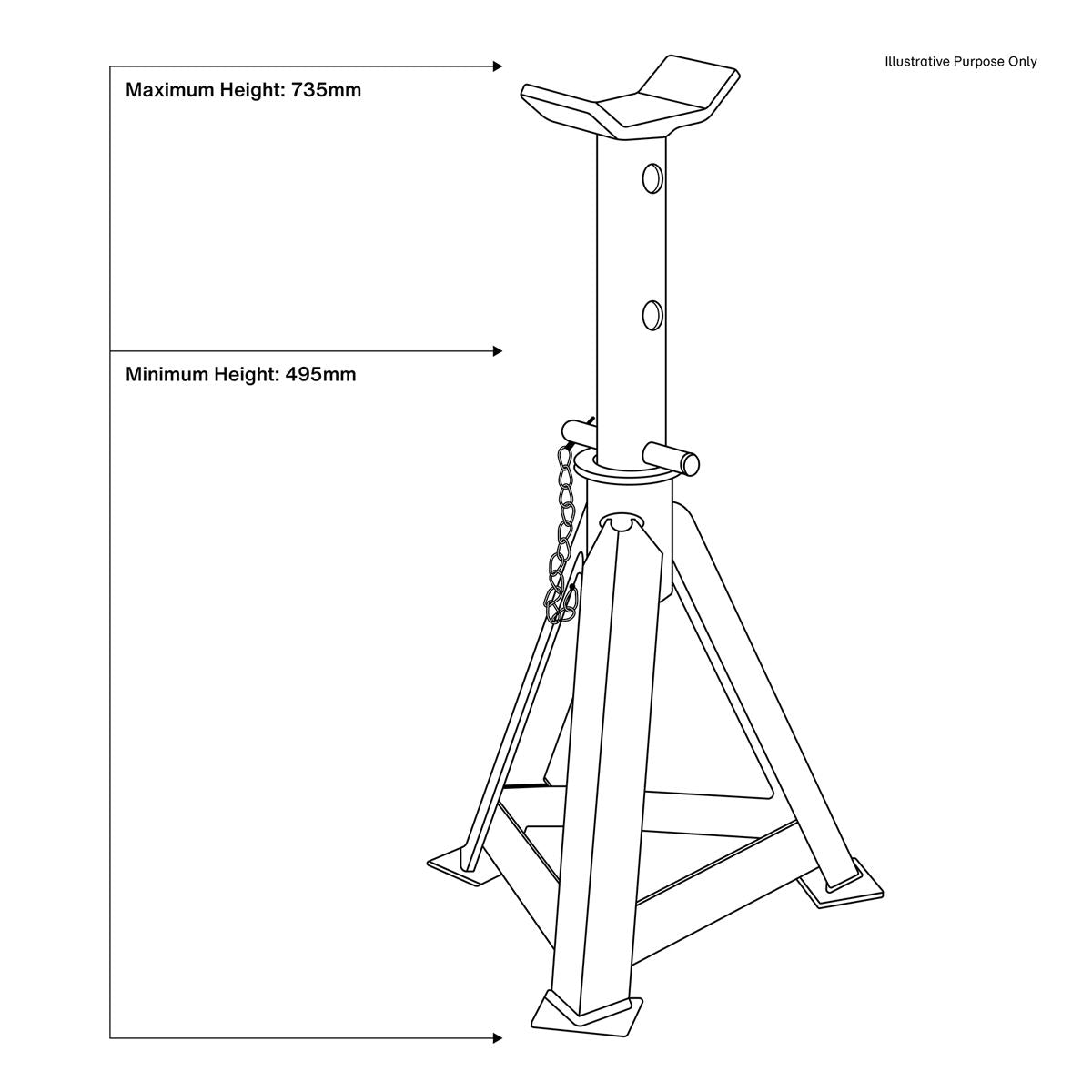 Sealey Axle Stands (Pair) 10 Tonne Capacity per Stand AS10000