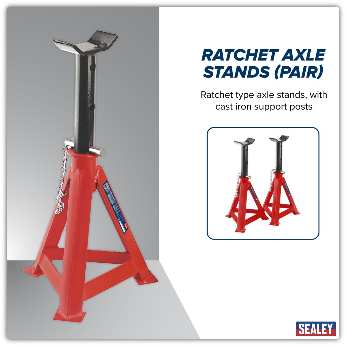 Sealey Axle Stands (Pair) 10 Tonne Capacity per Stand AS10000