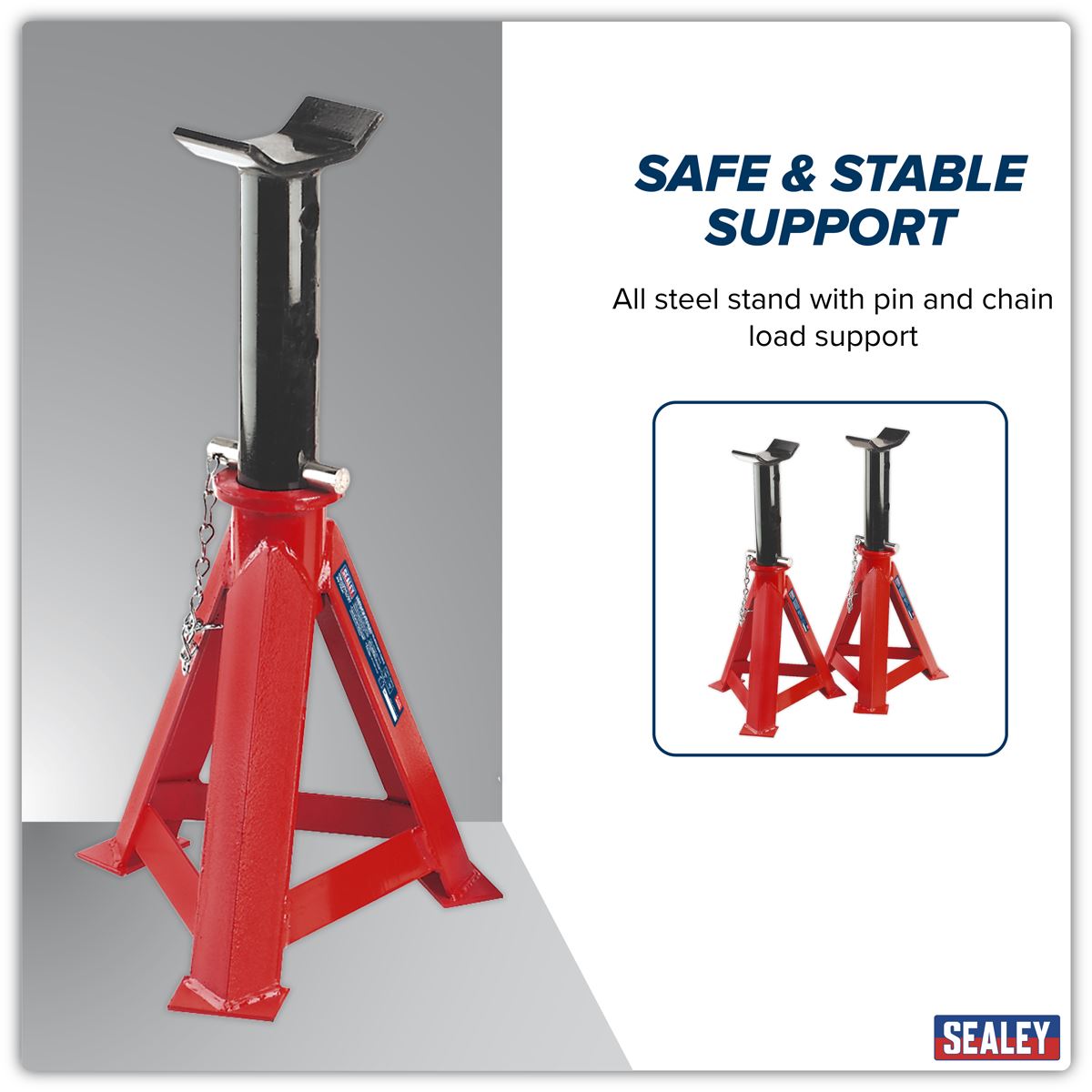 Sealey Axle Stands (Pair) 12 Tonne Capacity per Stand AS12000