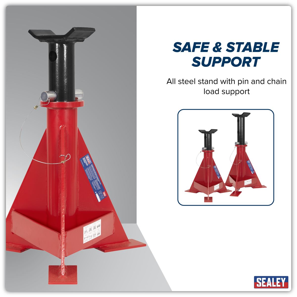 Sealey Axle Stands (Pair) 15 Tonne Capacity per Stand AS15000