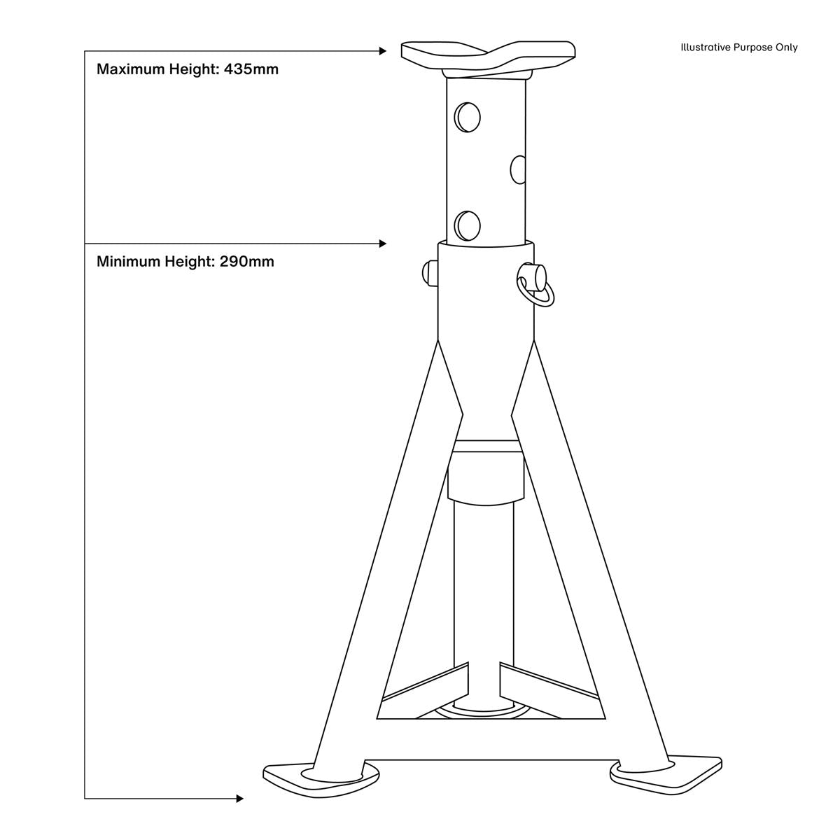 Sealey Axle Stands (Pair) 3 Tonne Capacity per Stand - Yellow AS3Y