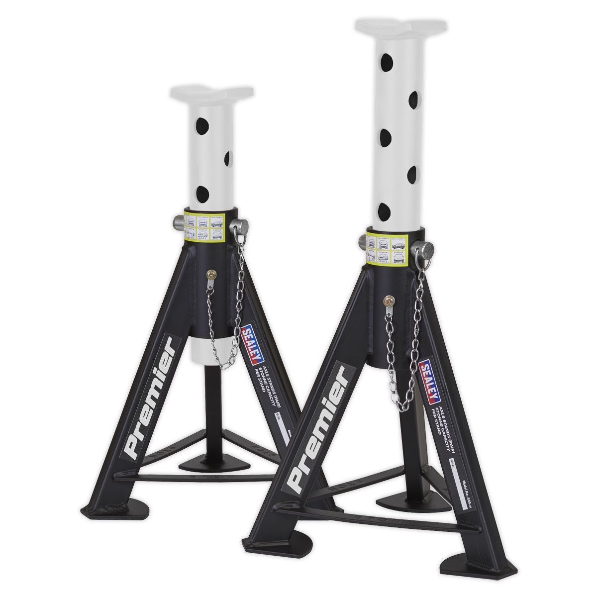 Sealey Axle Stands (Pair) 6 Tonne Capacity per Stand - White AS6