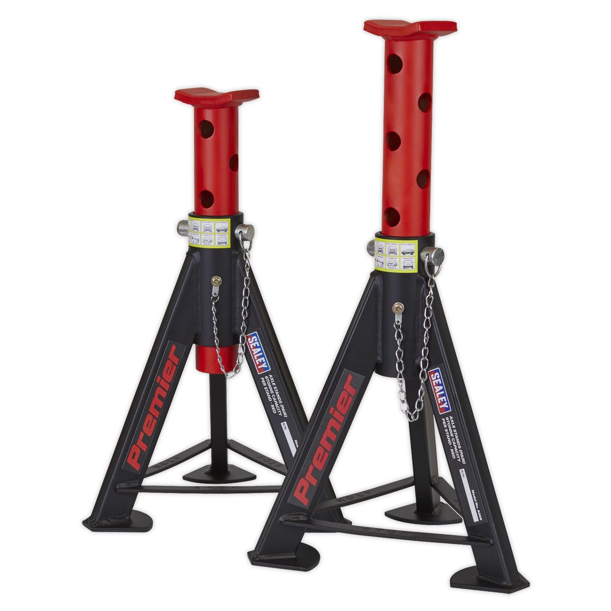 Sealey Axle Stands (Pair) 6 Tonne Capacity per Stand - Red AS6R