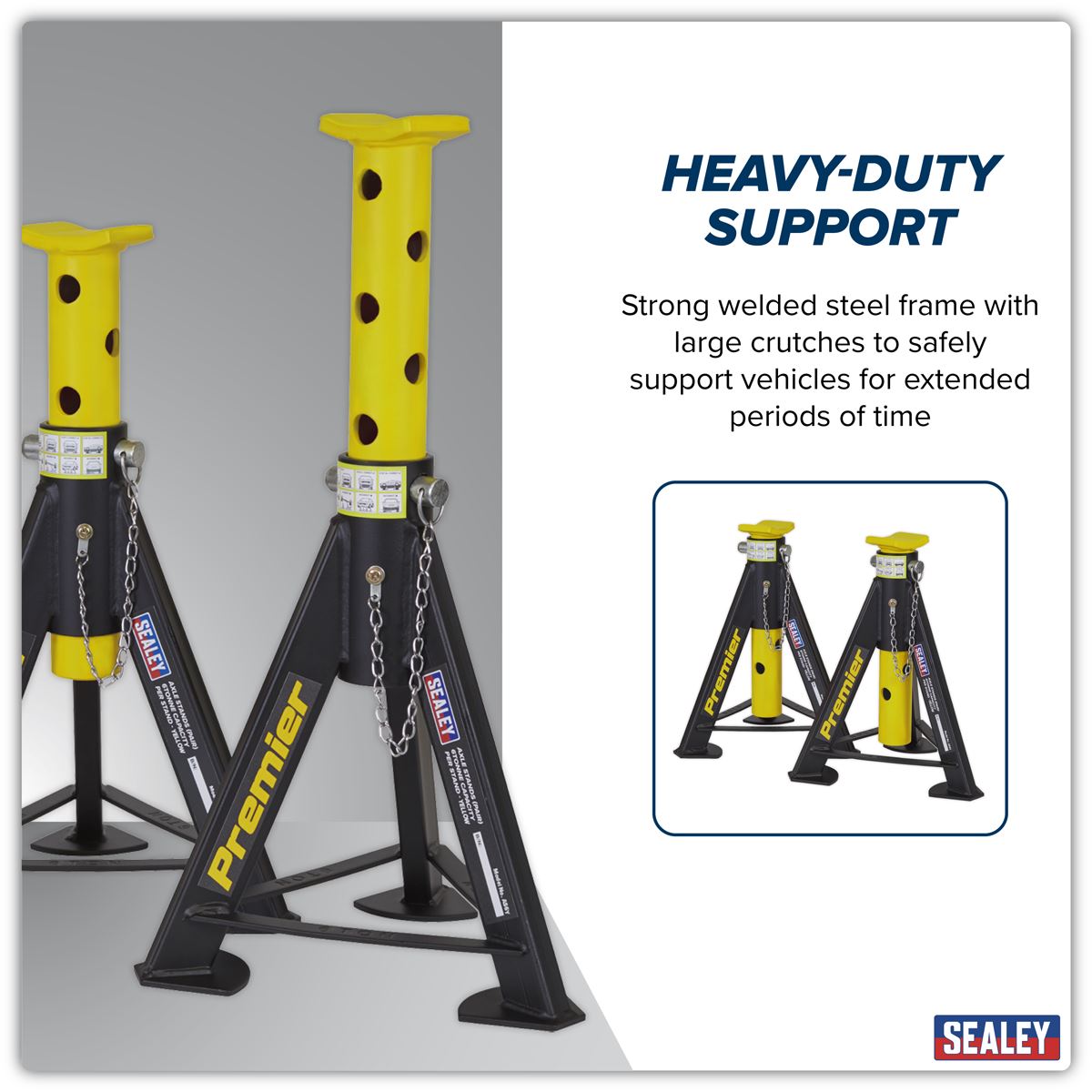 Sealey Axle Stands (Pair) 6 Tonne Capacity per Stand - Yellow AS6Y