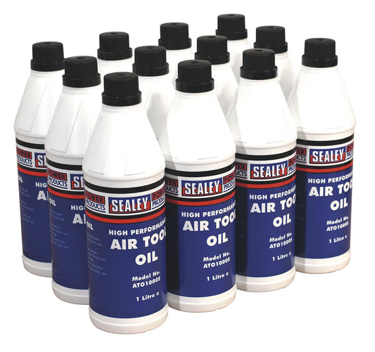 Sealey Air Tool Oil 1L Pack of 12 For Maintaining Power Tools ATO/1000