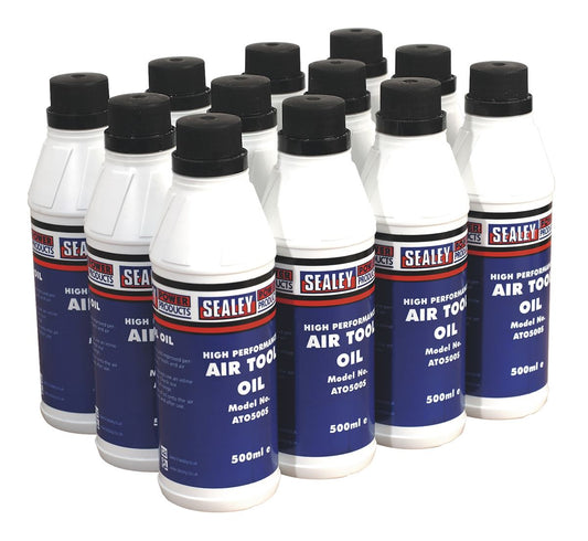 Sealey Air Tool Oil 500ml Pack of 12 For Maintaining Power Tools ATO/500