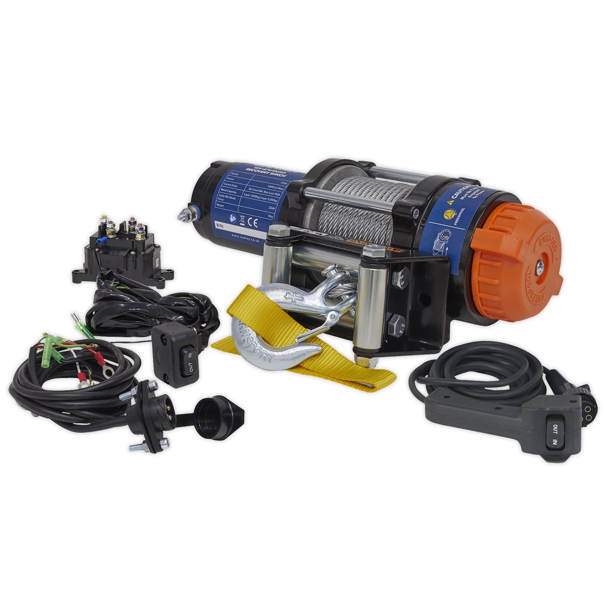 Sealey ATV/Quad Recovery Winch 1135kg (2500lb) Line Pull 12V ATV1135