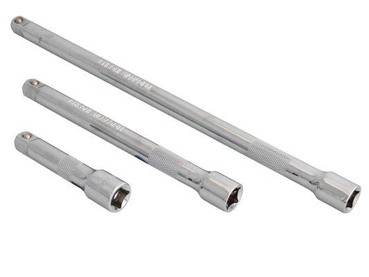 BlueSpot 3/8in Square Drive Extension Bar Set 3 Piece 75,125 & 255mm B/S02072