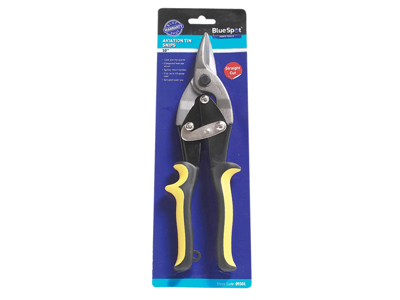 BlueSpot Tools Aviation Tin Snips Straight Cut 250mm (10in) B/S09301