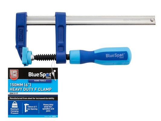 BlueSpot Tools Heavy Duty F-Clamp 50 x 150mm Opening 150mm Depth 50mm B/S10036