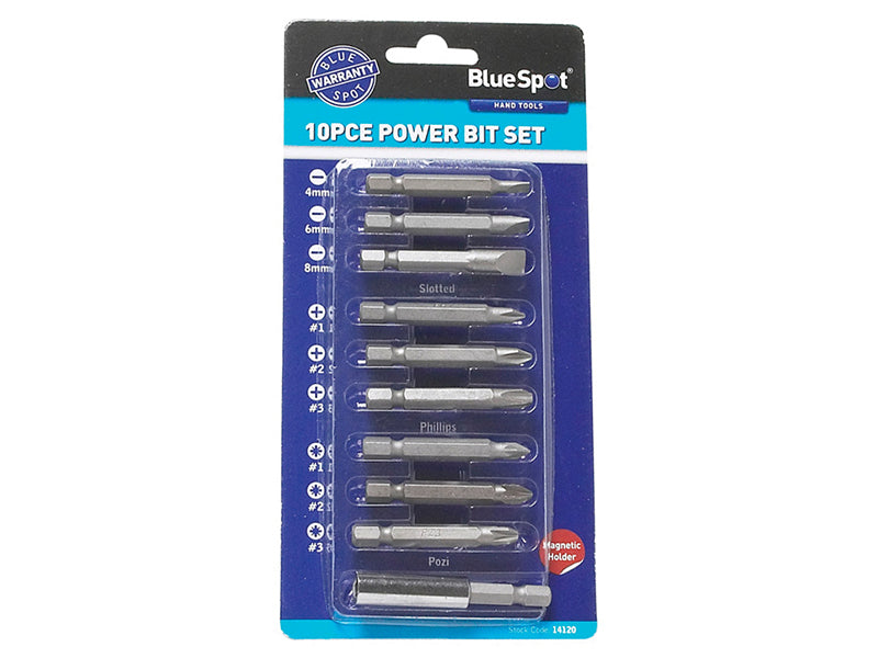 BlueSpot Tools Power Bit Set, 10 Piece B/S14120