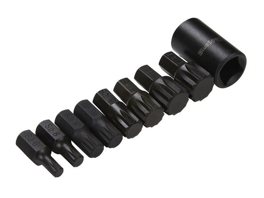BlueSpot 1/2in Impact Spline Bit Set 9 Piece M6 To M18 B/S1496