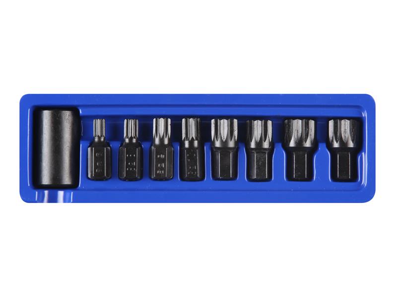 BlueSpot 1/2in Impact Spline Bit Set 9 Piece M6 To M18 B/S1496