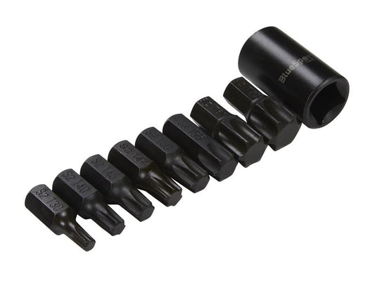 BlueSpot 1/2in Impact TORX Bit Set 9 Piece T30 To T70 B/S1498