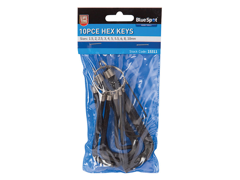 BlueSpot Tools Hexagon Key Set, 10 Piece B/S15311