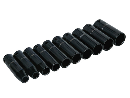 BlueSpot 1/2in Metric Deep Impact Socket Set 10 to 24mm 6 Point 10 Piece BS1536