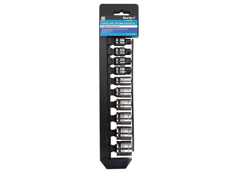 BlueSpot Tools 3/8in Drive Spline Socket Set Metric, 10 Piece B/S1543