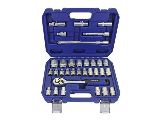 BlueSpot Tools Metric 1/2in Hex & 12 Point Socket Set 32 Piece Boxed B/S1577