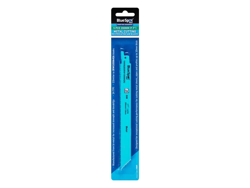 BlueSpot Tools Bi-Metal Reciprocating Saw Blade 240mm x 5 TPI Pack of 5 B/S19009