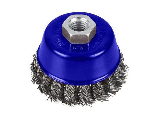 BlueSpot Twist Knot Cup Brush 75mm M14 X 2 Max Safe Speed 12500 RPM B/S19215