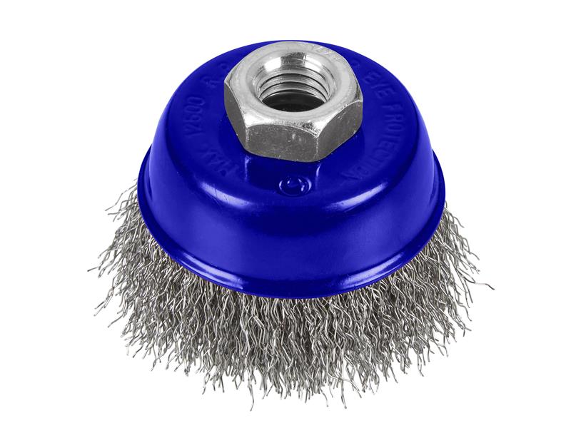 BlueSpot Tools Steel Wire Cup Brush 65mm M14 X 2 Fitting Max 12500 RPM B/S19219