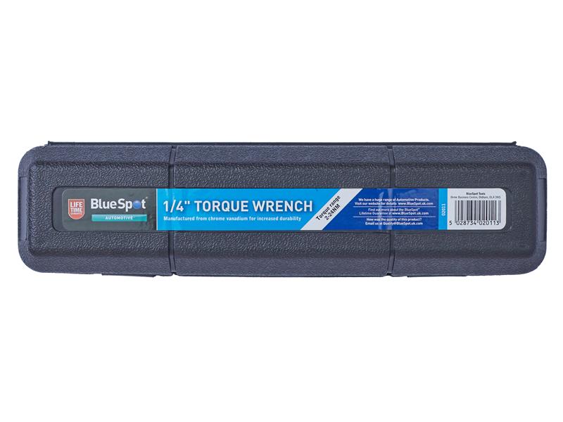 BlueSpot Tools Torque Wrench 1/4in Drive 2-24Nm With Storage Case B/S2011