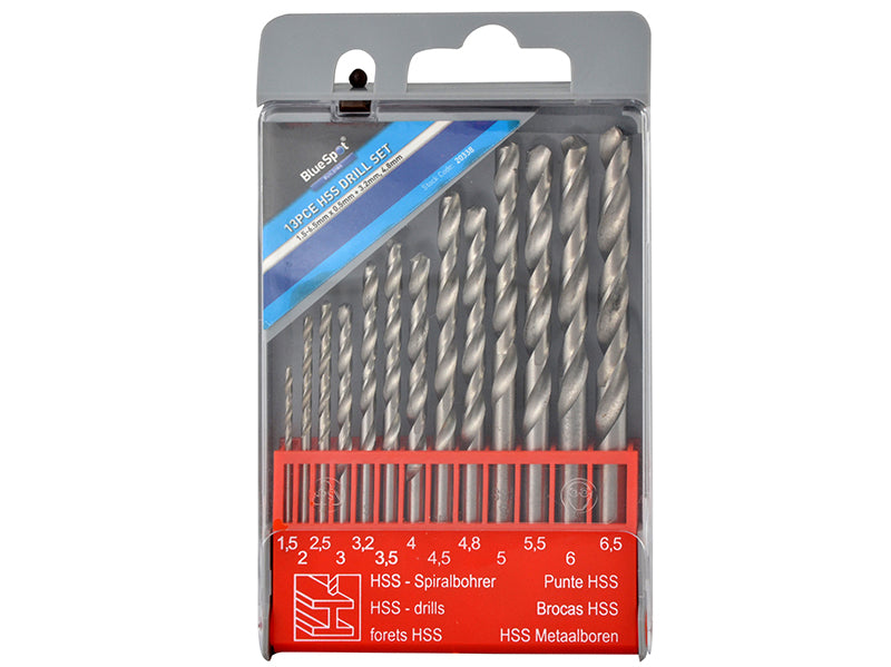 BlueSpot Tools HSS Drill Set of 13 1.5-6.5mm B/S20338