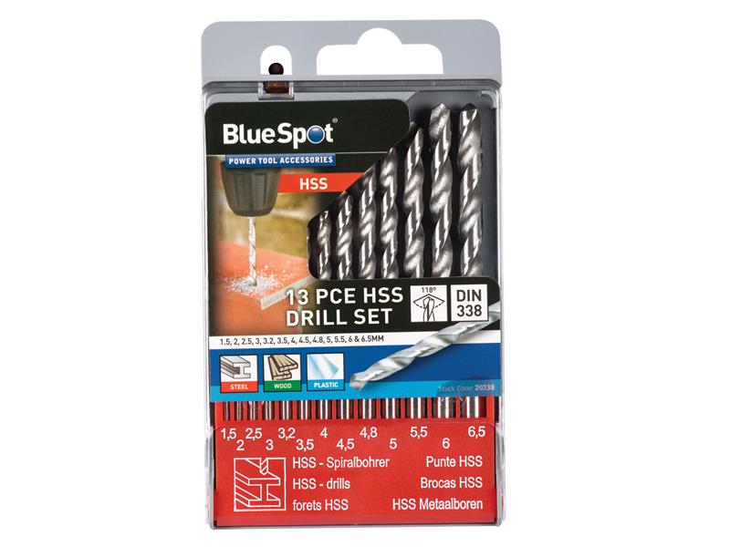 BlueSpot Tools HSS Drill Set of 13 1.5-6.5mm B/S20338
