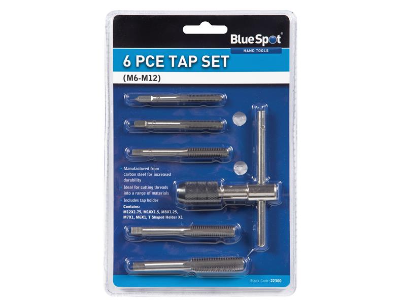BlueSpot Tools Tap Set (M6-M12), 6 Piece B/S22300