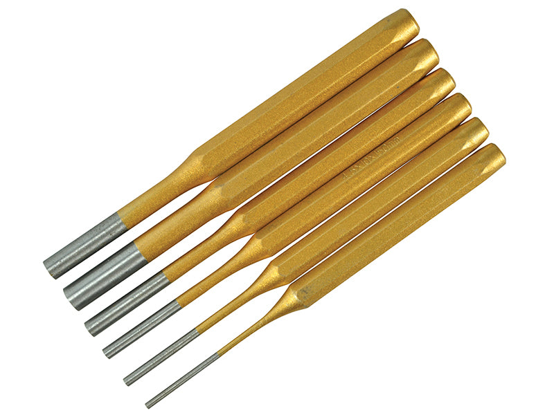 BlueSpot Tools Gold Pin Punch Set 6 Piece B/S22449