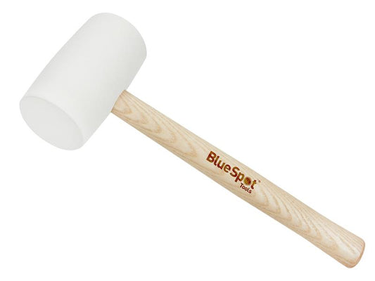 BlueSpot White Rubber Mallet 454g 16oz Wooden Handle B/S26530