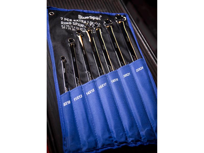 BlueSpot Tools Extra Long Ring Spanner Set, 7 Piece B/S4305