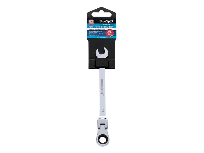 BlueSpot Tools 180° Flexible Head Ratchet Spanner 10mm B/S5102