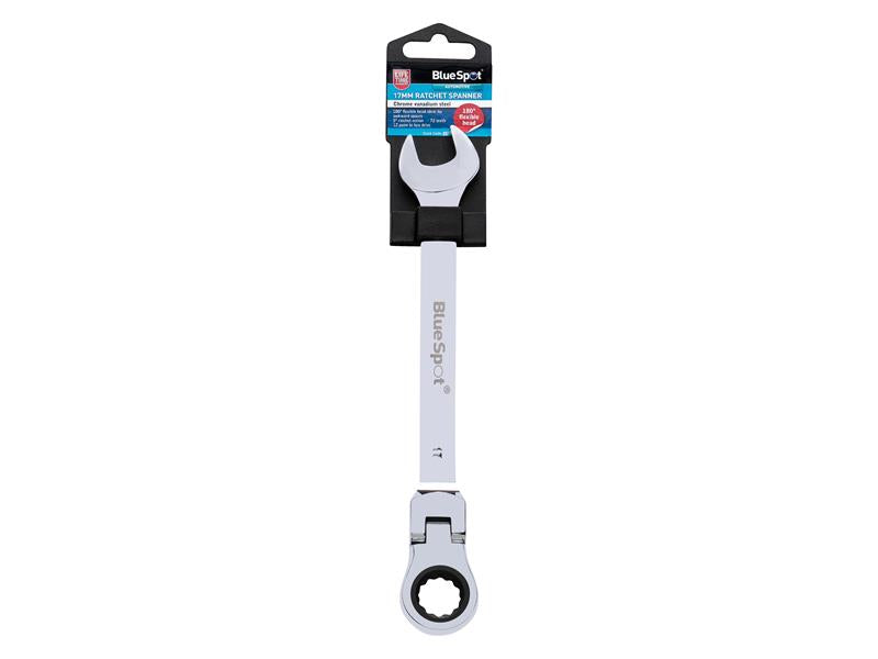 BlueSpot Tools 180° Flexible Head Ratchet Spanner 17mm B/S5113