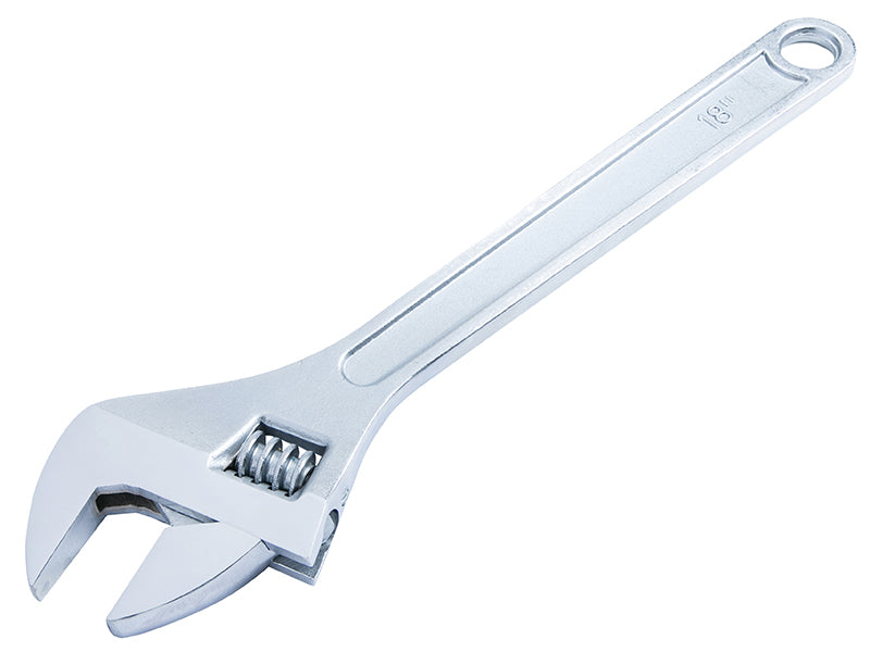 BlueSpot Tools Adjustable Wrench 450mm 18in Jaw Capacity 52mm Chrome B/S6108