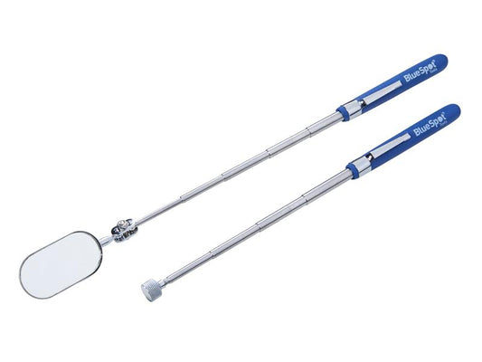 BlueSpot Inspection Mirror and Pickup Tool Set 2 Piece Lifts 1.3kg 3lb B/S7306