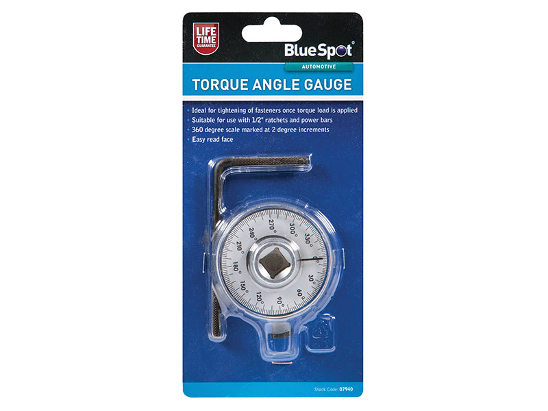 BlueSpot Tools Torque Angle Gauge 1/2"D Calibrated In Increments Of 2° B/S7940
