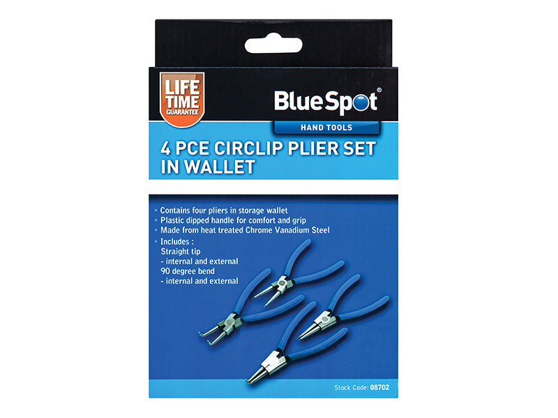 BlueSpot Tools Circlip Pliers Set, 4 Piece B/S8702