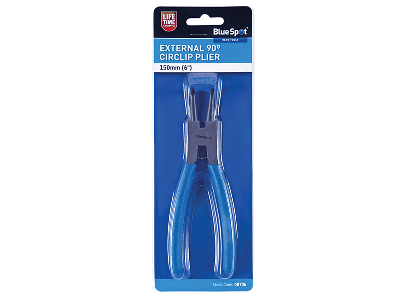 BlueSpot Tools Circlip Pliers External Bent 90⁰ Tip 150mm (6in) B/S8706