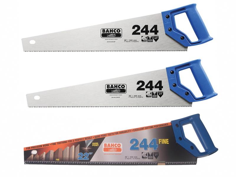 Bahco 2 x 244 Hardpoint Handsaw & Fine Cut Handsaw 550mm 22in BAH24422FCS