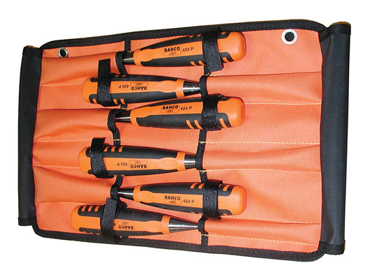 Bahco Bevel Edge Wood Chisel Set in Roll 6 Piece BAH424PS6ROL