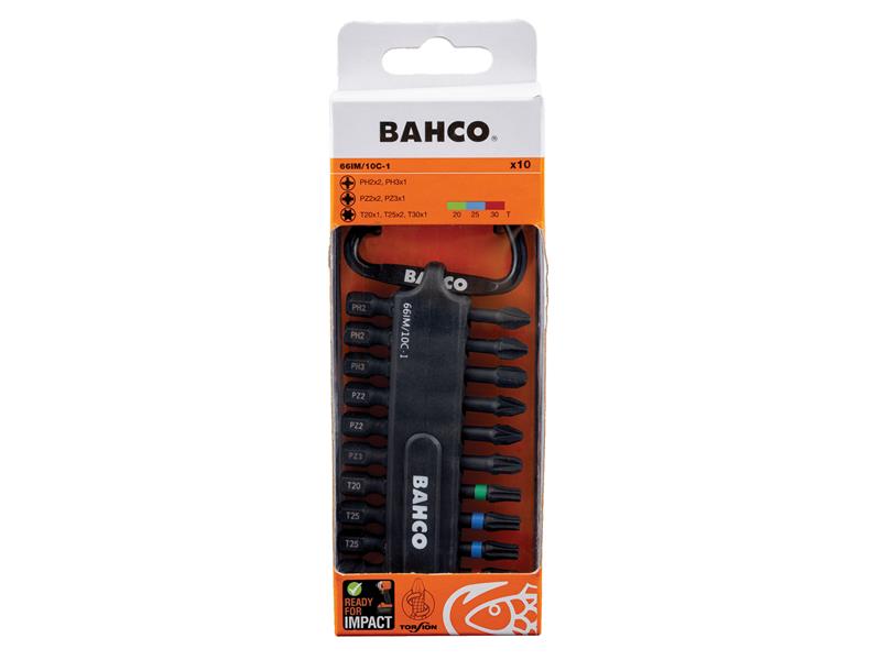 Bahco 66IM/10C-1 Heavy-Duty Torsion Bit Set, 10 Piece BAH66IM10C1